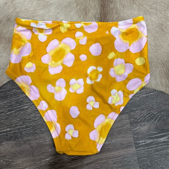 Madewell Second Wave Retro High Waist Bikini Bottom Watercolor Floral XS NWT - Picture 2 of 5